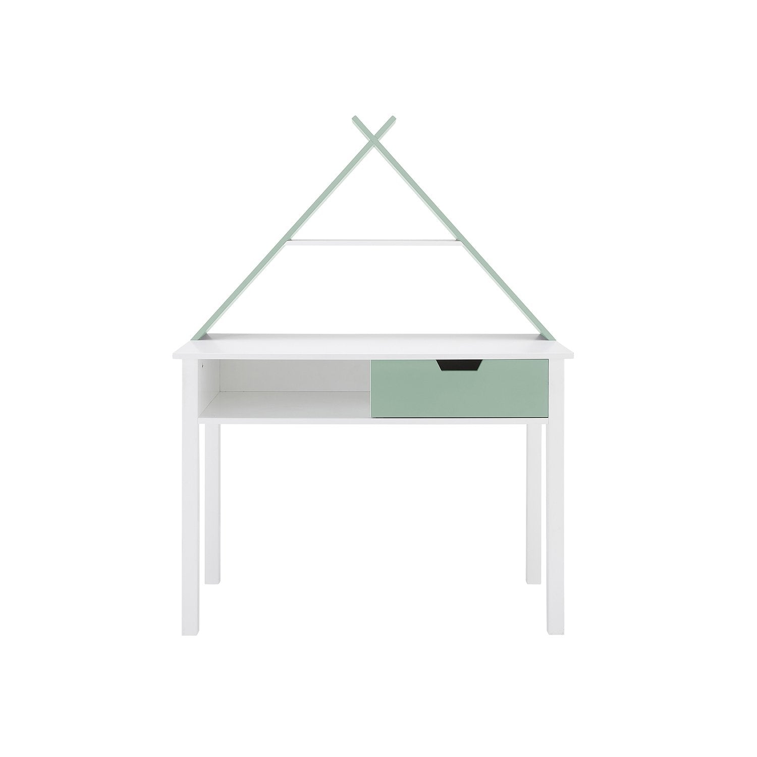 Children's Tipi Style Desk - White/Green