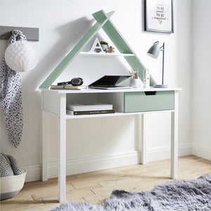 Children's Tipi Style Desk - White/Green