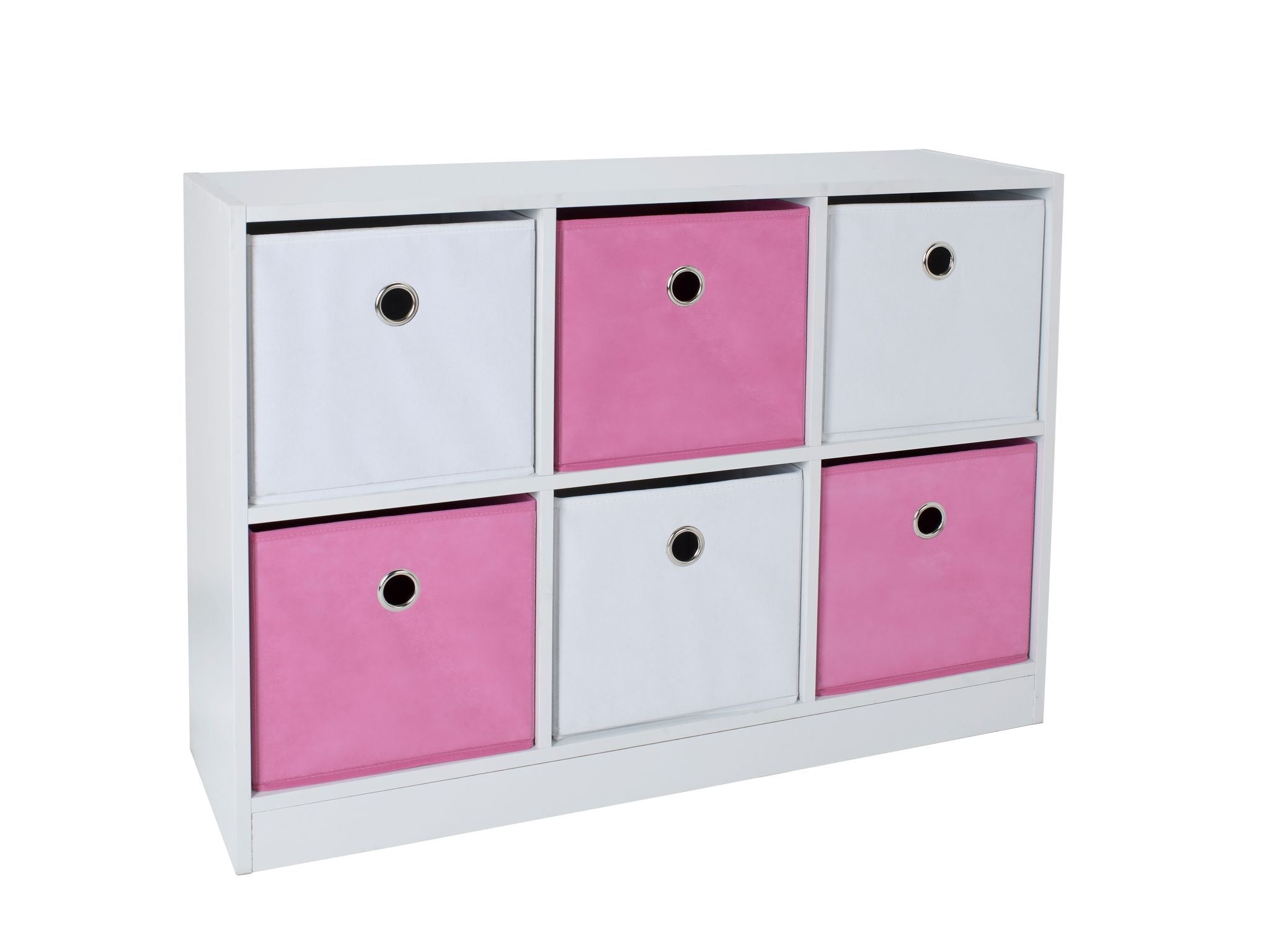 Jive 6 Cube Storage Drawers - Pink/White